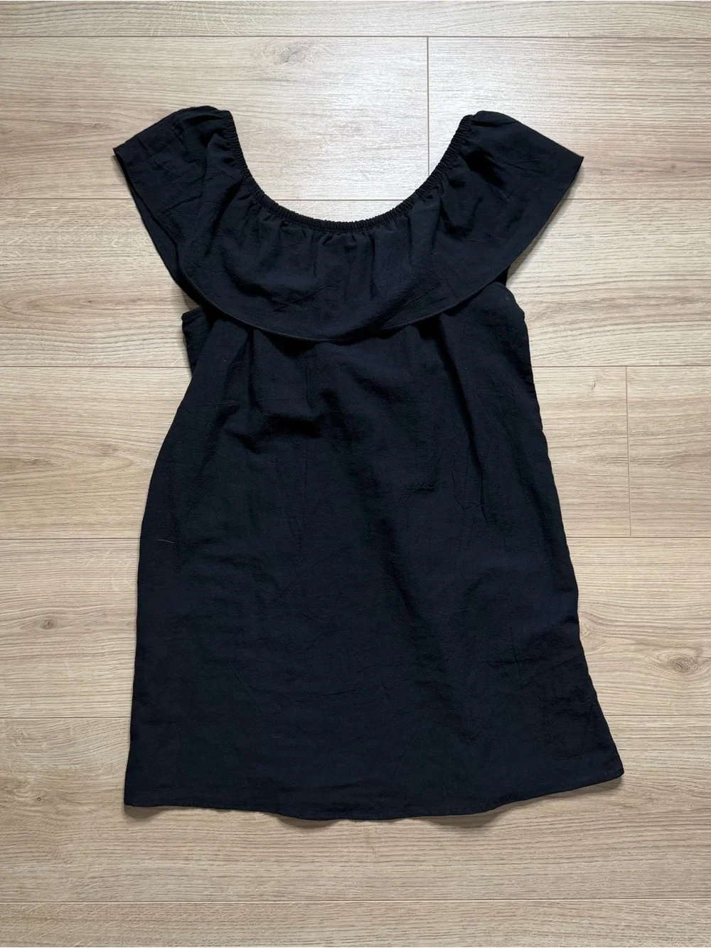 BECCA by Rebecca Virtue Black Off-Shoulder Top with Ruffle Trim
